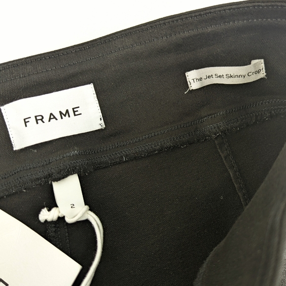 Frame Denim The Jet Set Skinny Crop Denim Noir Coated Black 30-34 (Frame 2) NWT - Picture 15 of 16